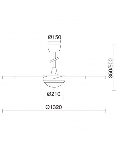 EXO LIGHTING Marinada ventilador de techo níquel con luz