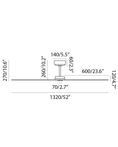 FARO MILOS L DC Ventilador de techo sin luz negro