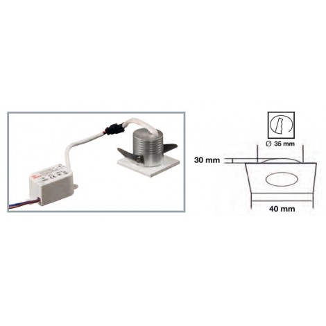 INCOLAMP EMPOTRABLE LED CUADRADO BLANCO 6000K