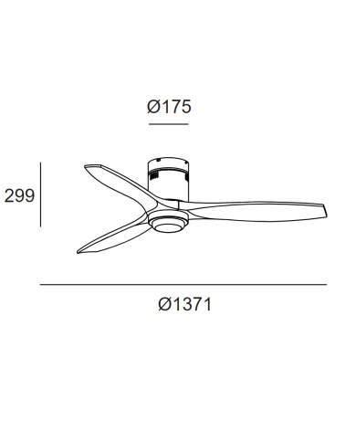 FORLIGHT STEM SMART Ventilador de techo níquel-caoba