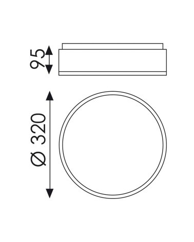 ACB DINS 320 E27 Plafón Negro