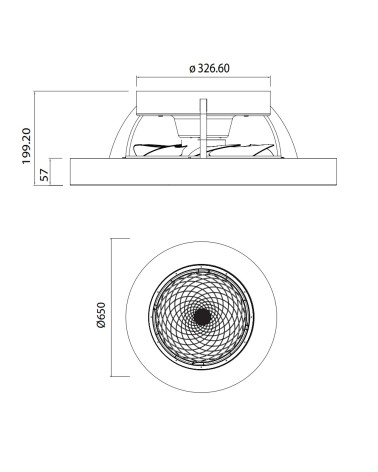 MANTRA TIBET Plafón Ventilador con Luz Blanco