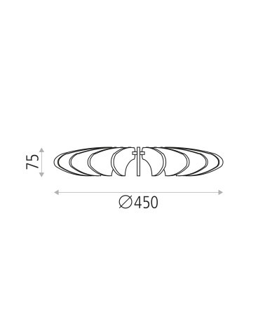 ACB ROSA DEL DESIERTO APLIQUE/PLAFÓN NEGRO Ø45