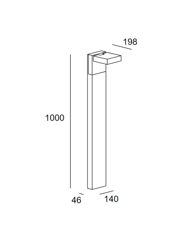 LEDSC4 Modis Bollard Opal 1000 Gris Urbano