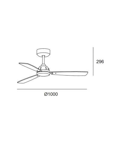 FORLIGHT XALOC Ventilador de techo negro-caoba Ø1000