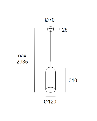 LEDSC4 GLAM 310mm Colgante Vidrio Fumé