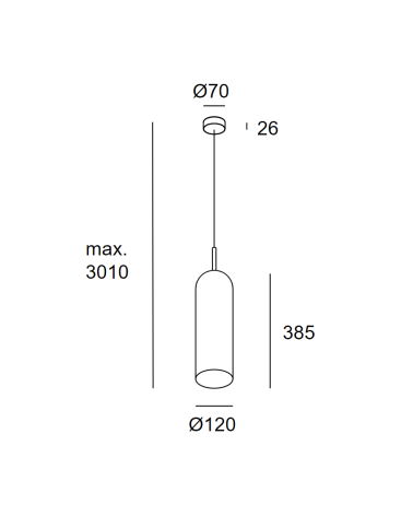 LEDSC4 GLAM 385mm Colgante Vidrio Fumé