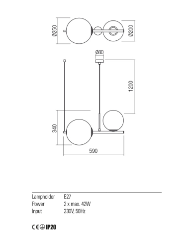 REDO TALIS 590 Colgante Negro