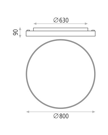 ACB LISBOA 800 TRIAC Plafón Negro CCT