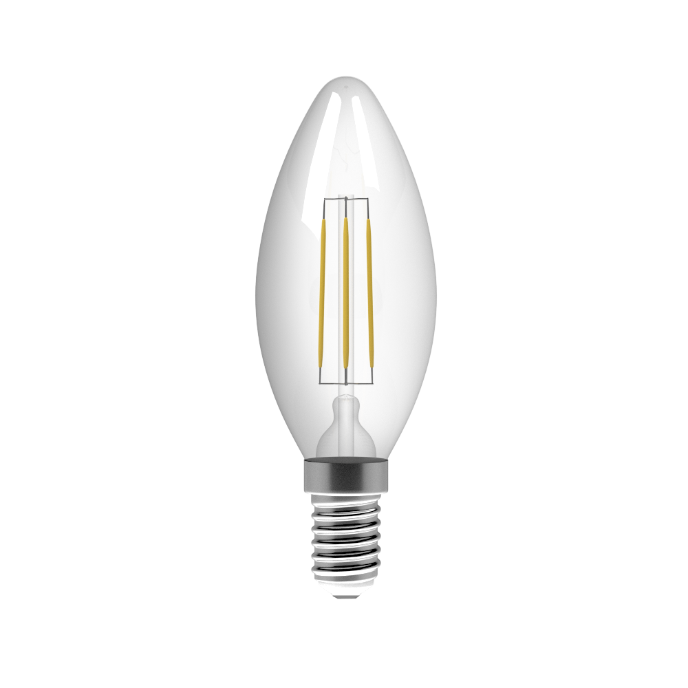 Set de 5 bombillas vela LED E14 2W 180LM 2350K no regulable