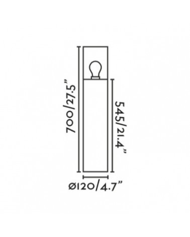 FARO KILA 700 Baliza Gris Oscuro Fumé