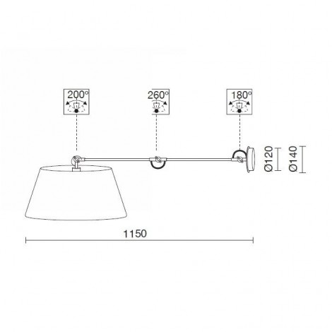 EXO LIGHTING EASY Lámpara pared/techo pantalla beige