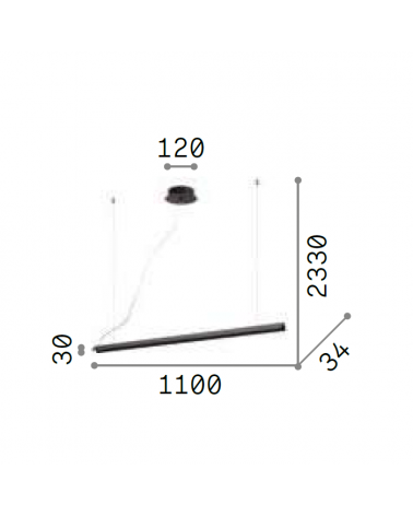 IDEAL LUX V-LINE COLGANTE LATÓN CEPILLADO