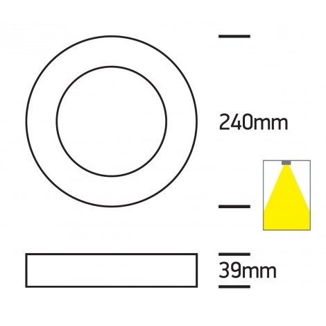 ONE LIGHT Plafón circular blanco LED 16W 4000K