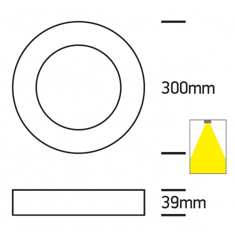 ONE LIGHT Plafón circular blanco LED 30W 4000K