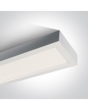 ONE LIGHT Plafón rectangular blanco LED 40W 3000K 145x1200mm