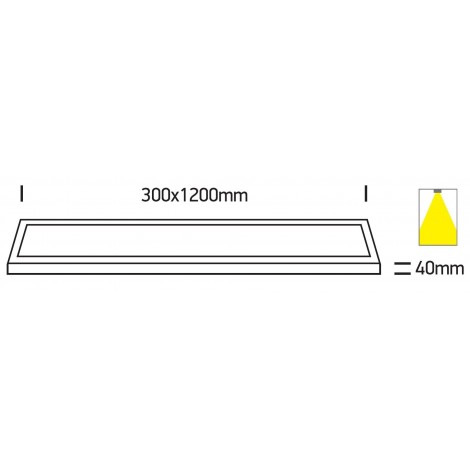 ONE LIGHT Plafón rectangular blanco LED 40W 4000K 300x1200mm