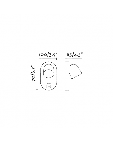 FARO CORB Lámpara aplique blanco USB