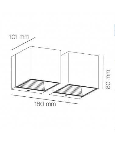 MILAN DAU 180 Aplique negro satinado LED 4x7W