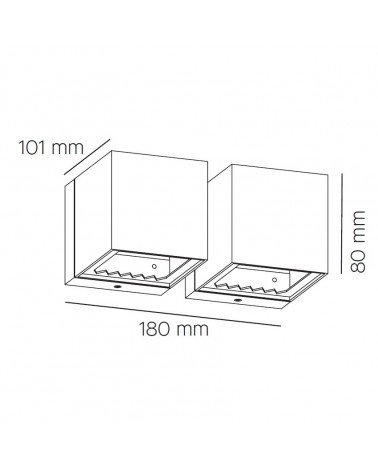 MILAN DAU 180 Aplique blanco mate 2xG9