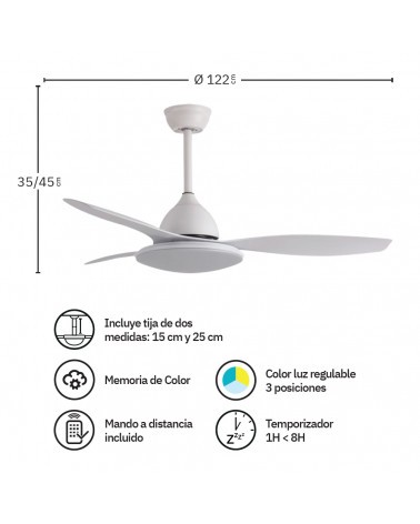 Ventilador Fabrilamp blanco Yael