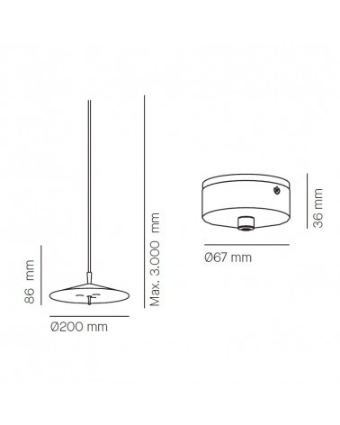 MILAN PLA 200 Colgante blanco