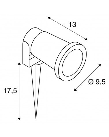 SLV NAUTILUS SPIKE XL Estaca Negra IP65