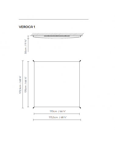 B.LUX VEROCA 1 LED Plafón Textil 3000K