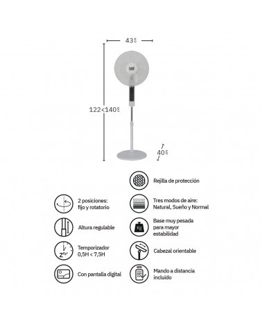 FABRILAMP CACIMBO Ventilador de pie blanco