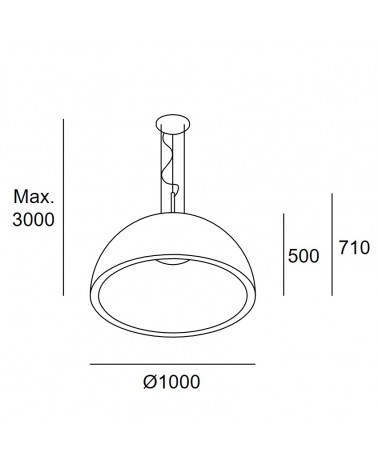 LEDSC4 UMBRELLA Ø1000 Colgante Negro-Oro