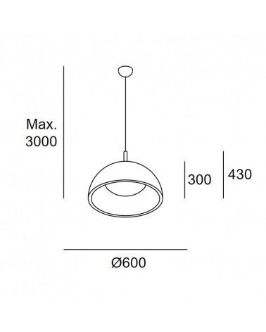 LEDSC4 UMBRELLA Ø600 Colgante Negro-Oro