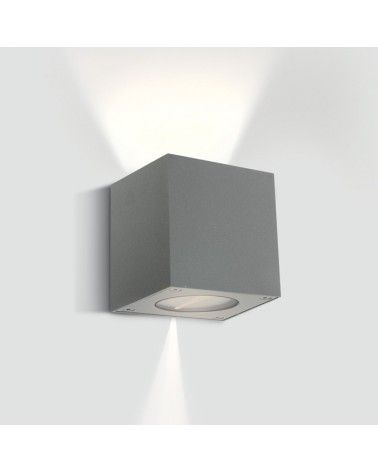 ONE LIGHT Aplique gris LED cuadrado 2x3W