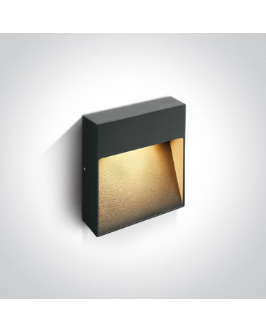 ONE LIGHT Aplique cuadrado antracita LED 9W