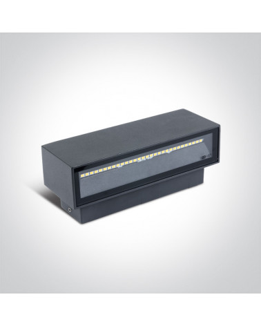 ONE LIGHT Aplique rectangular antracita LED 2x6W