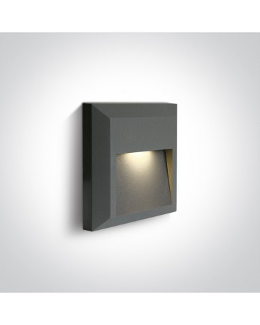 ONE LIGHT Aplique cuadrado antracita LED 2W