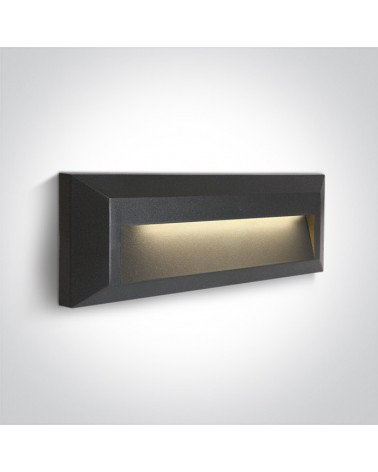 ONE LIGHT Aplique rectangular antracita LED 2W