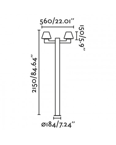 FARO MISTU 2L Farola gris oscuro