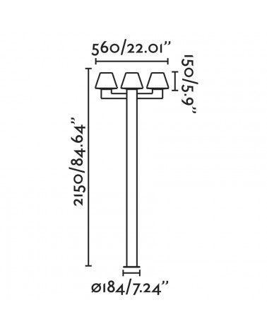 FARO MISTU 3L Farola gris oscuro