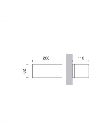 DOPO ISORA Aplique Down Rectangle blanco E27