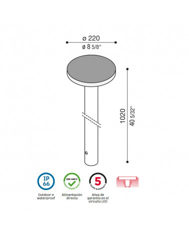 LOMBARDO KIT LINE 220 POST Gris H1000 3000K