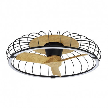 MANTRA NATURE Ventilador con Luz Negro y Madera