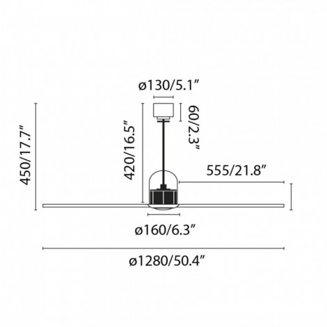 FARO COPPER Ventilador de techo negro mate sin receptor