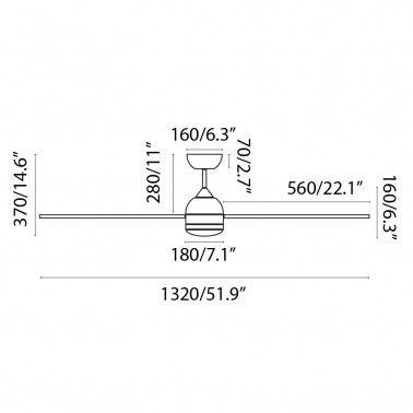 FARO POROS L DC LED Ventilador de techo blanco con luz