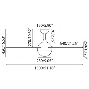 FARO IZARO LED Ventilador de techo blanco sin receptor