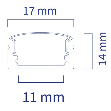 ATMOSS PERFIL ALUMINIO ALTO SUPERFICIE TIRA LED 2M