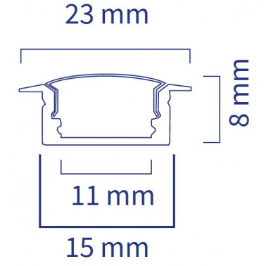 ATMOSS PERFIL BLANCO EMPOTRABLE TIRA LED 2M