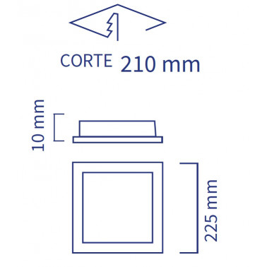 ATMOSS Elyos Downlight LED cuadrado cromo 18W 4200K