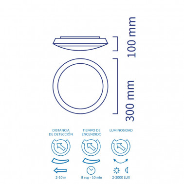 ATMOSS Plafón E27 Con Sensor HF IP66