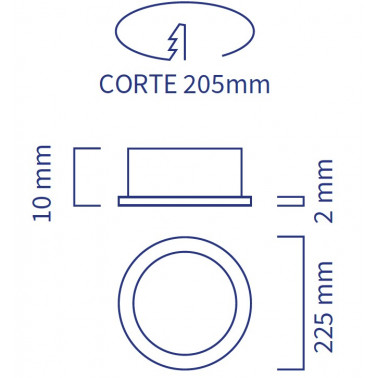 ATMOSS Elyos Downlight LED circular cromo 25W 5000K