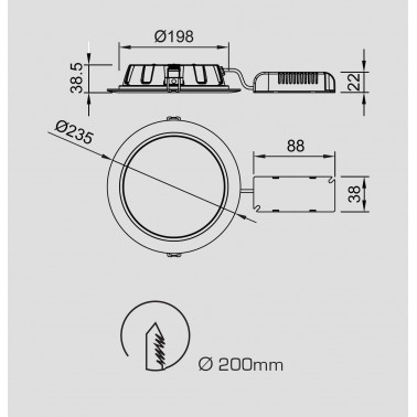 MANTRA GRACIOSA Downlight 24,5W 3000K